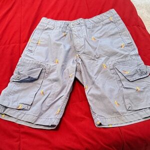 GAP Light Blue Cargo Shorts with Yellow Parrot Embroidery Size 14